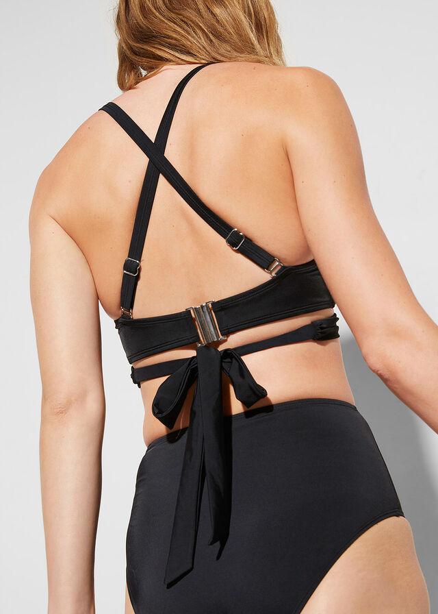 CZARNA GÓRA OD BIKINI WIĄZANIE 