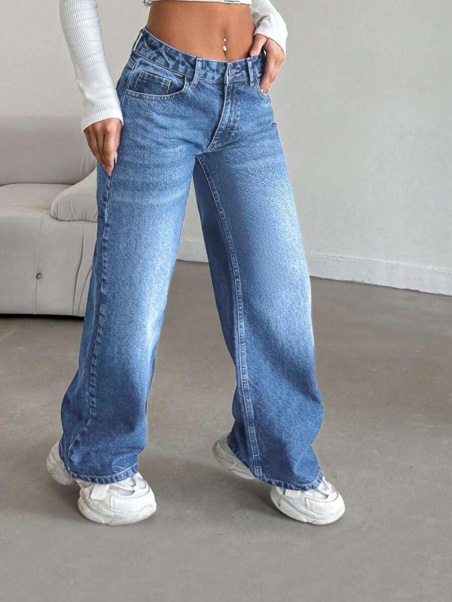 NIEBIESKIE SPODNIE JEANS KIESZENIE