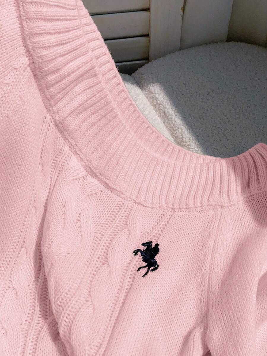 RÓŻOWY SWETER DŁUGI RĘKAW