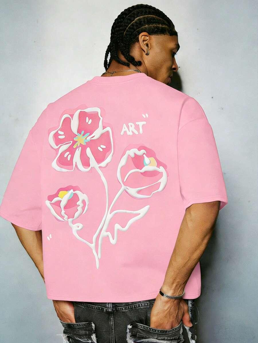 różowy t-shirt nadruk