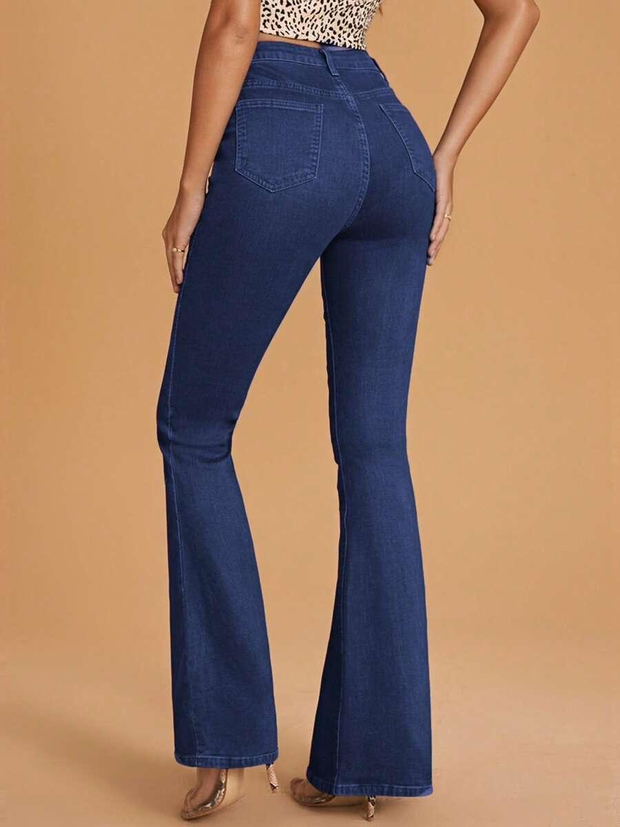 GRANATOWE SPODNIE JEANS