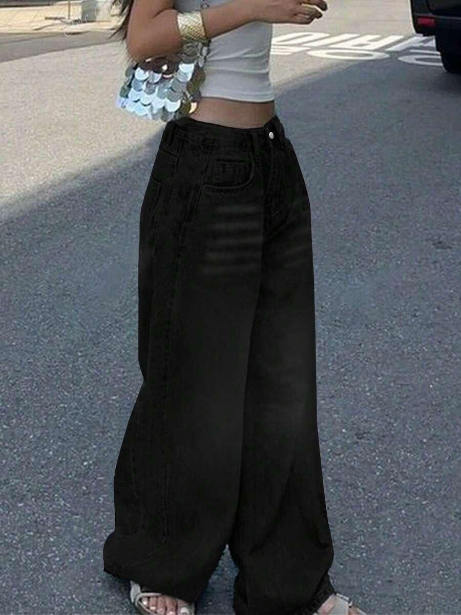 czarne spodnie jeans 