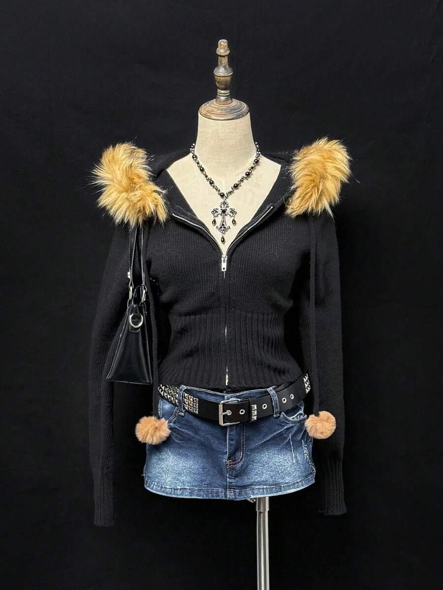 CZARNA BLUZA ZAMEK