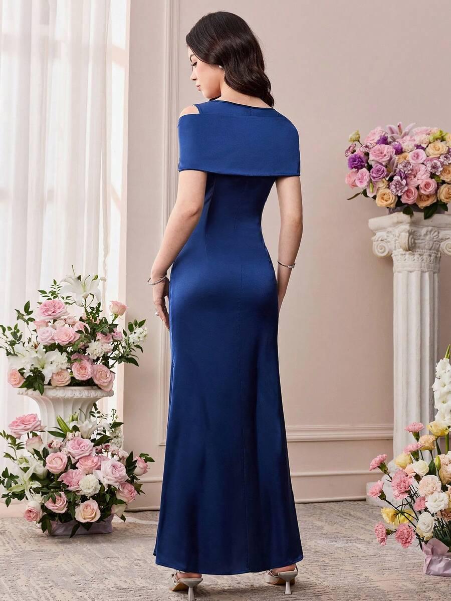 granatowa maxi sukienka