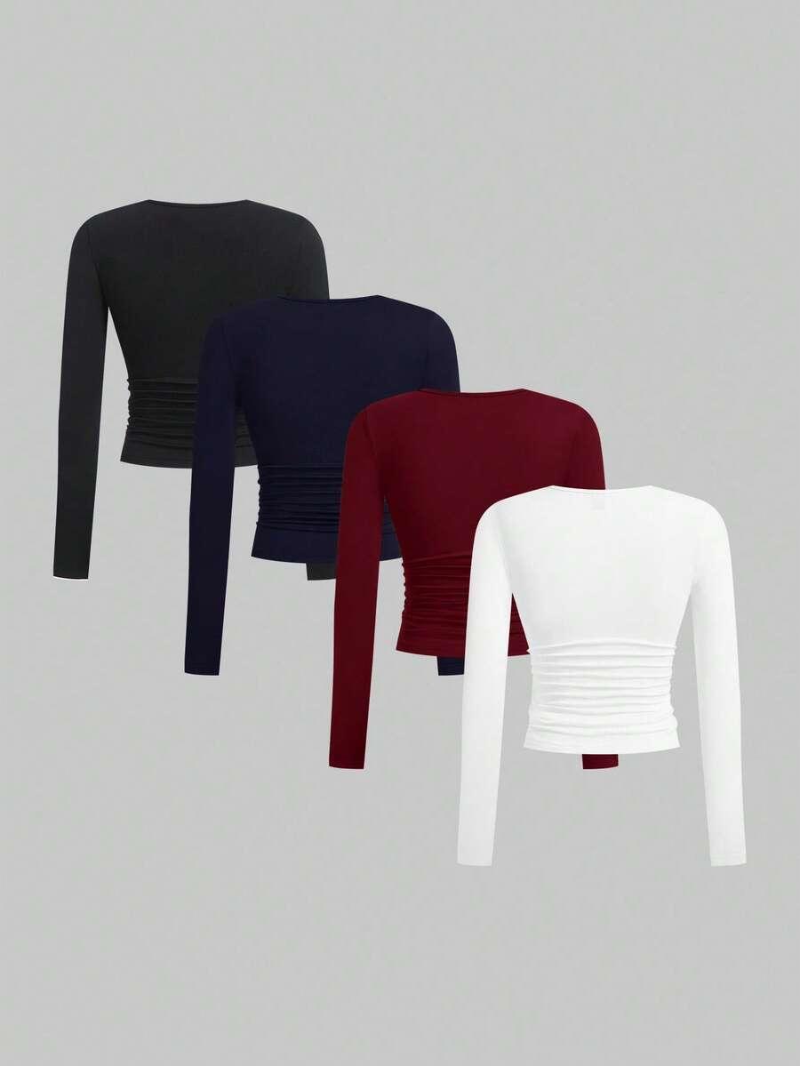 bluzka z długim rękawem 4-pack
