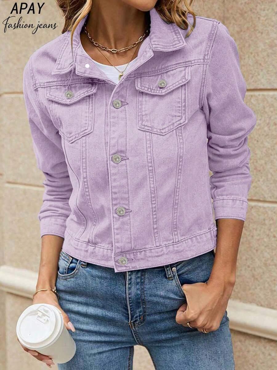 fioletowa kurtka jeans