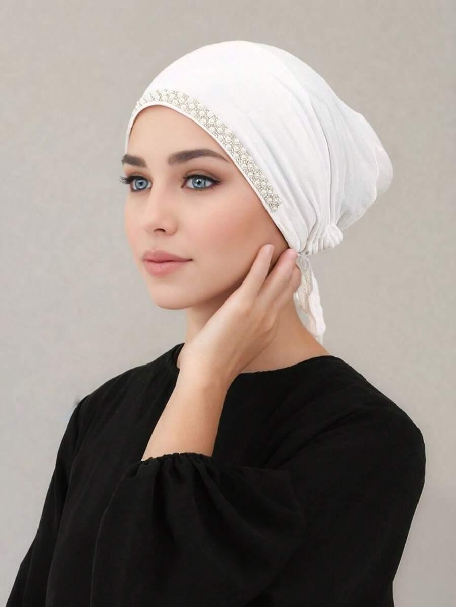 biały turban na głowę