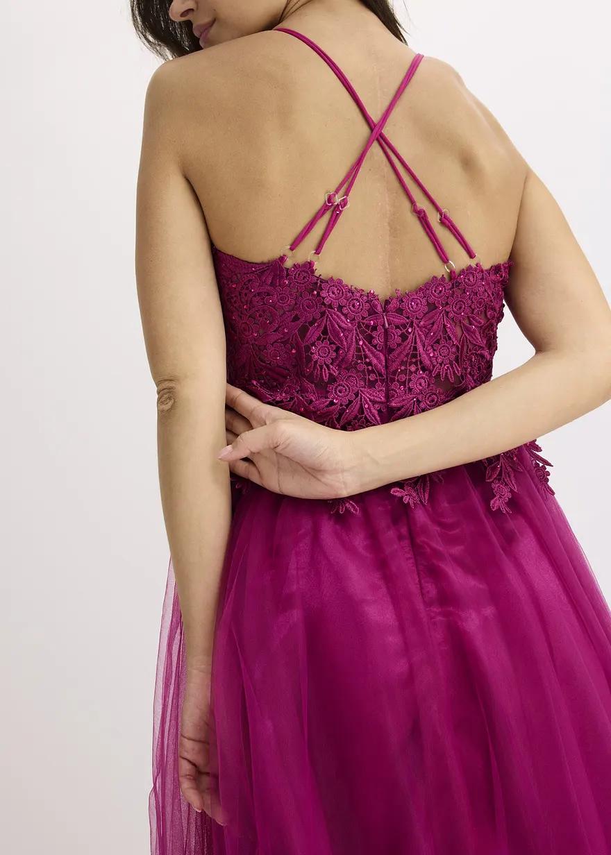 ELEGANCKA MAXI SUKIENKA Z KORONKĄ 