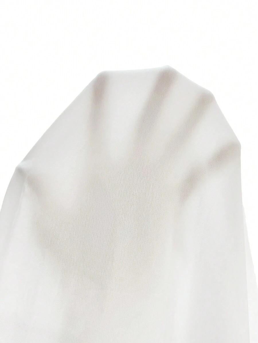 BIAŁA SATYNOWA BLUZKA BEZ RĘKAWÓW V-NECK