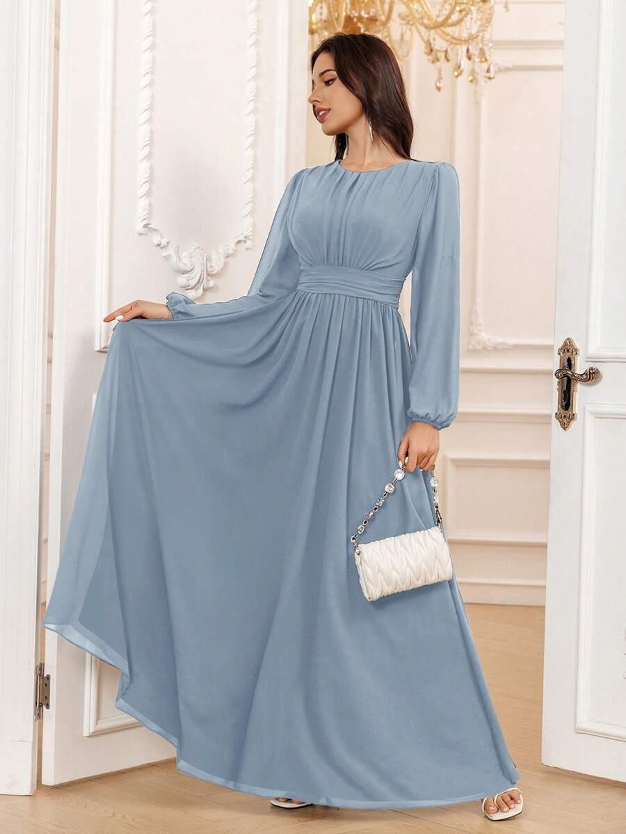 niebieska maxi sukienka