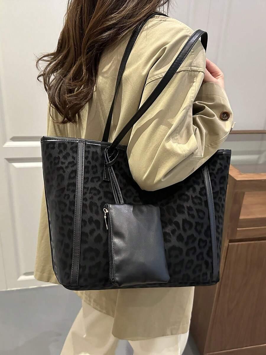 czarna torba animal print 