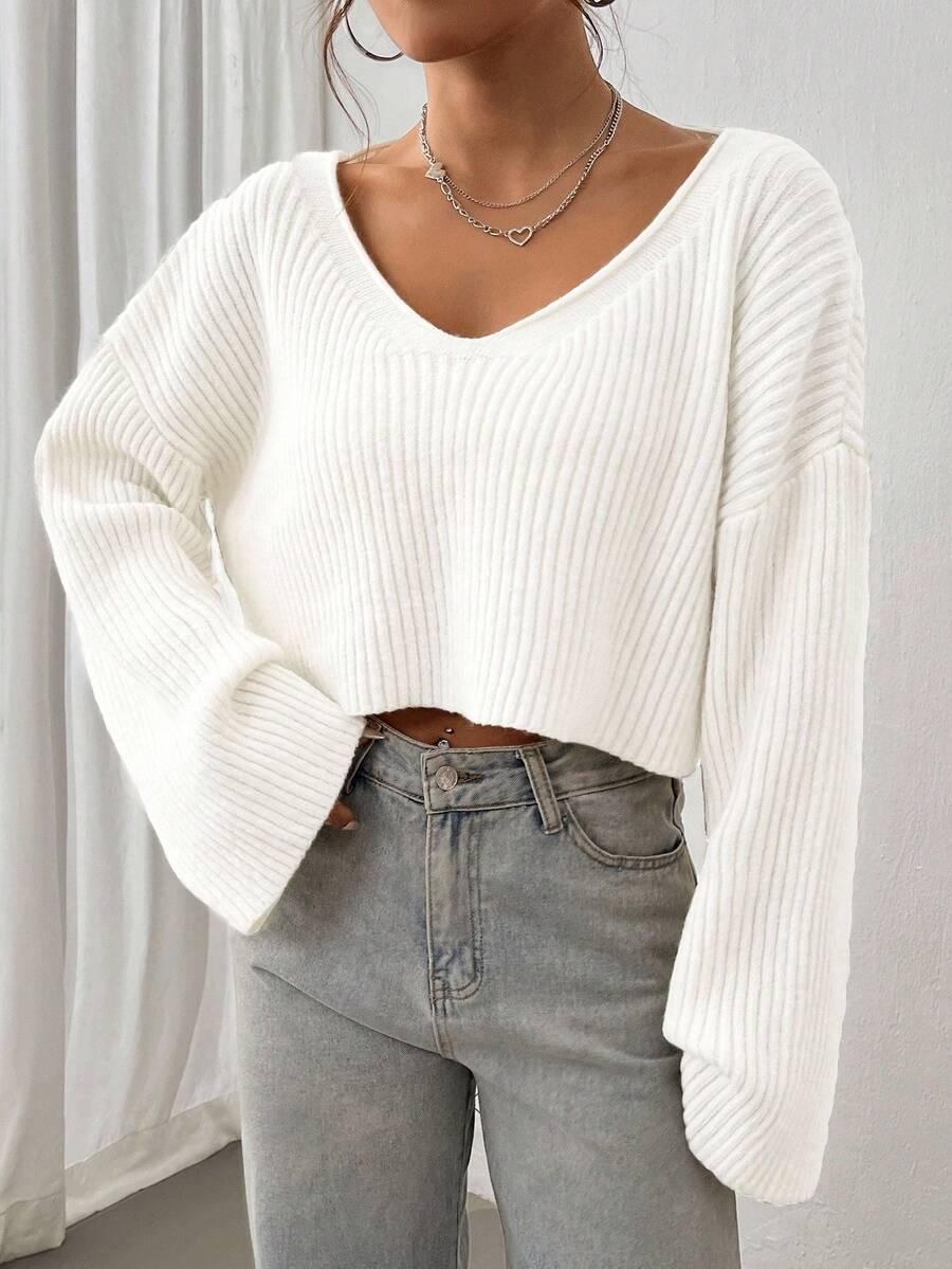 ECRU SWETER V-NECK