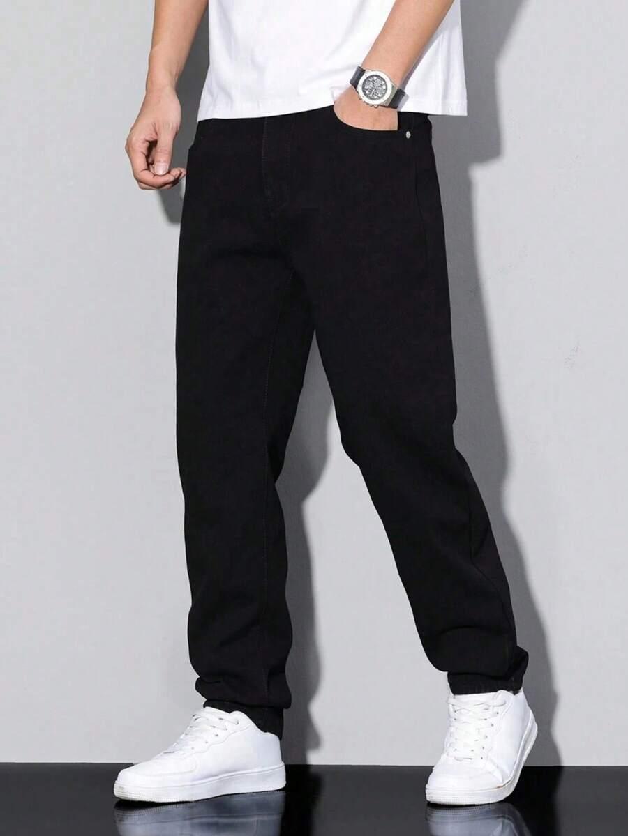 CZARNE SPODNIE JEANS