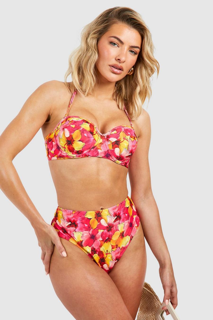 GÓRA OD BIKINI wzór kwiaty 