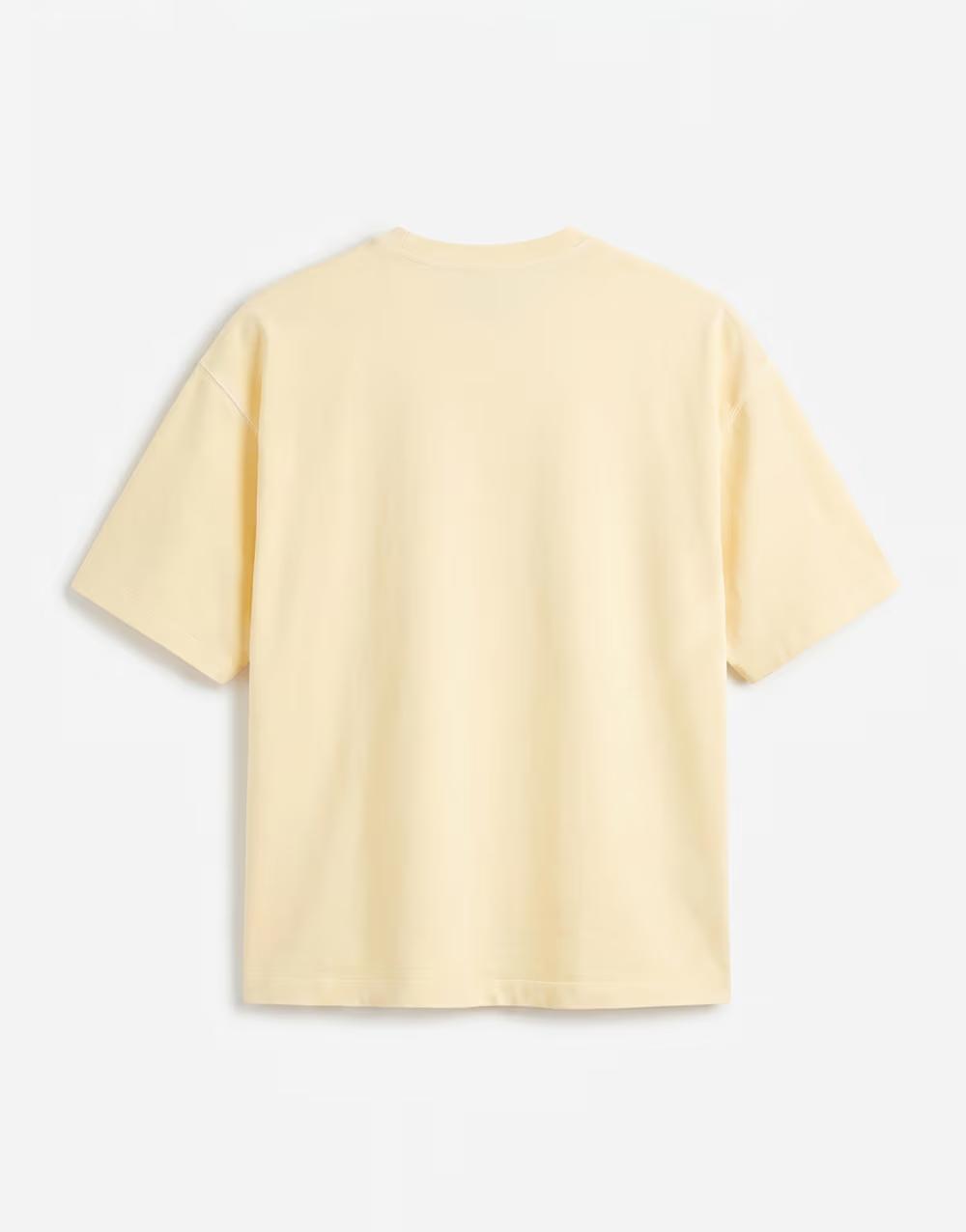 żółty t-shirt okrągły dekolt