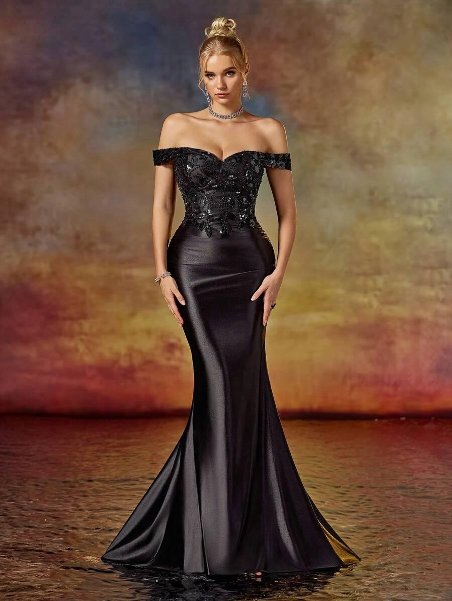 CZARNA MAXI SUKIENKA 