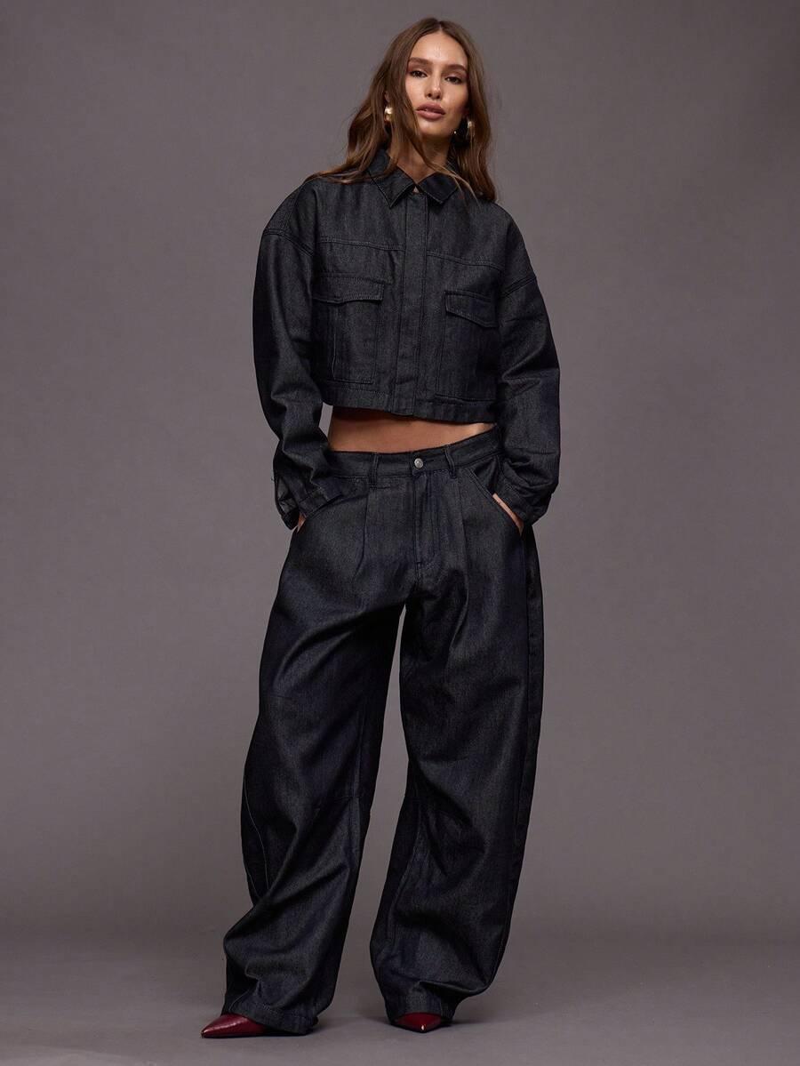 granatowa kurtka jeans