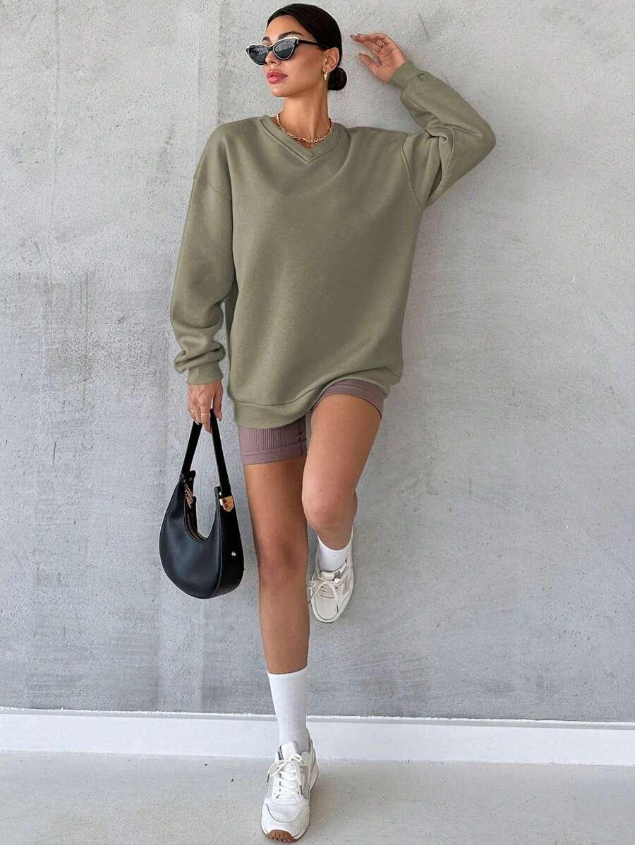 zielona bluza v-neck