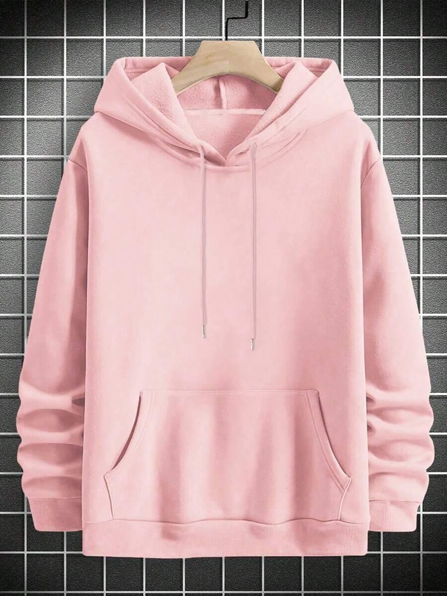 różowa gładka bluza z kapturem