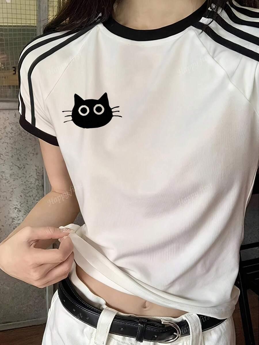 T-SHIRT NADRUK KONTRAST 
