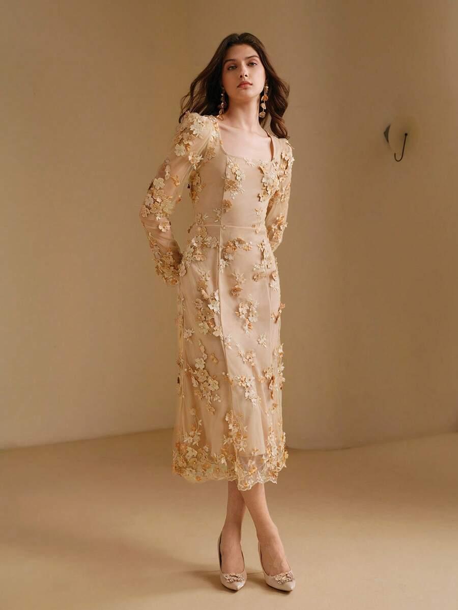 ELEGANCKA KOKTAJLOWA MIDI SUKIENKA