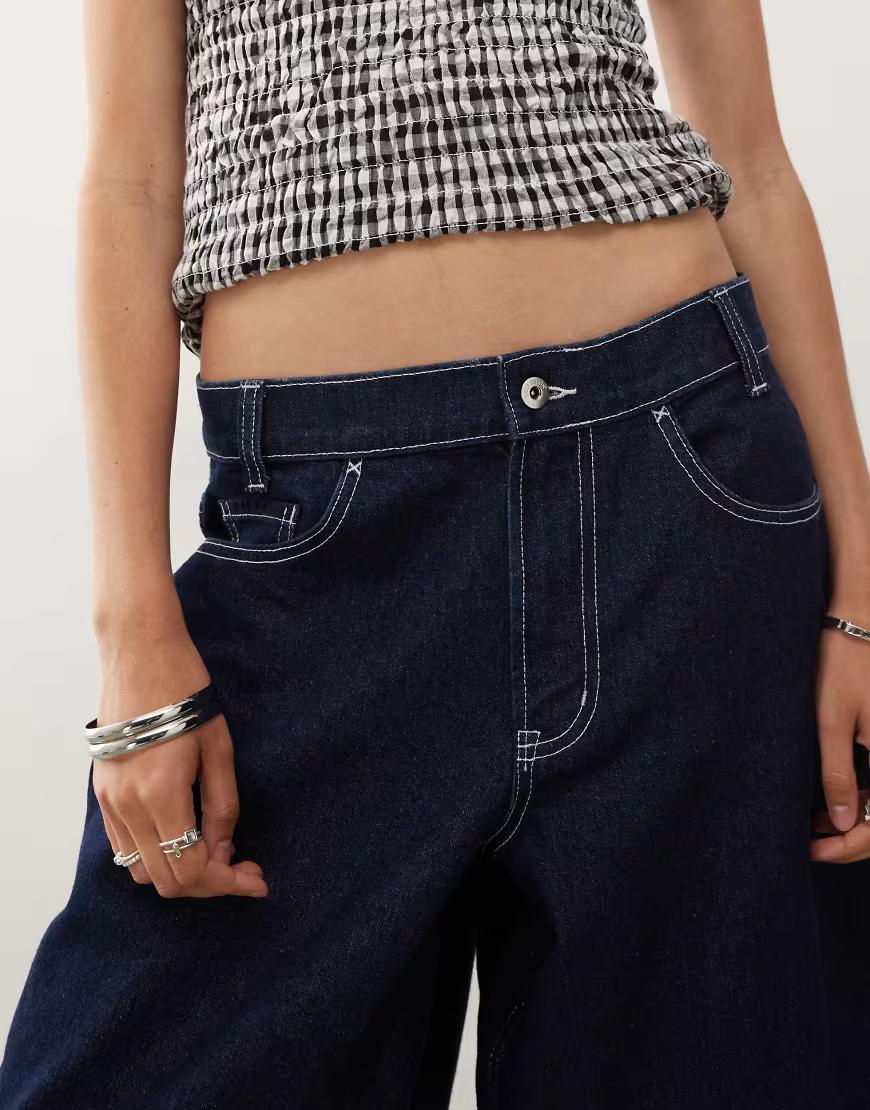 GRANATOWE SPODENKI JEANS