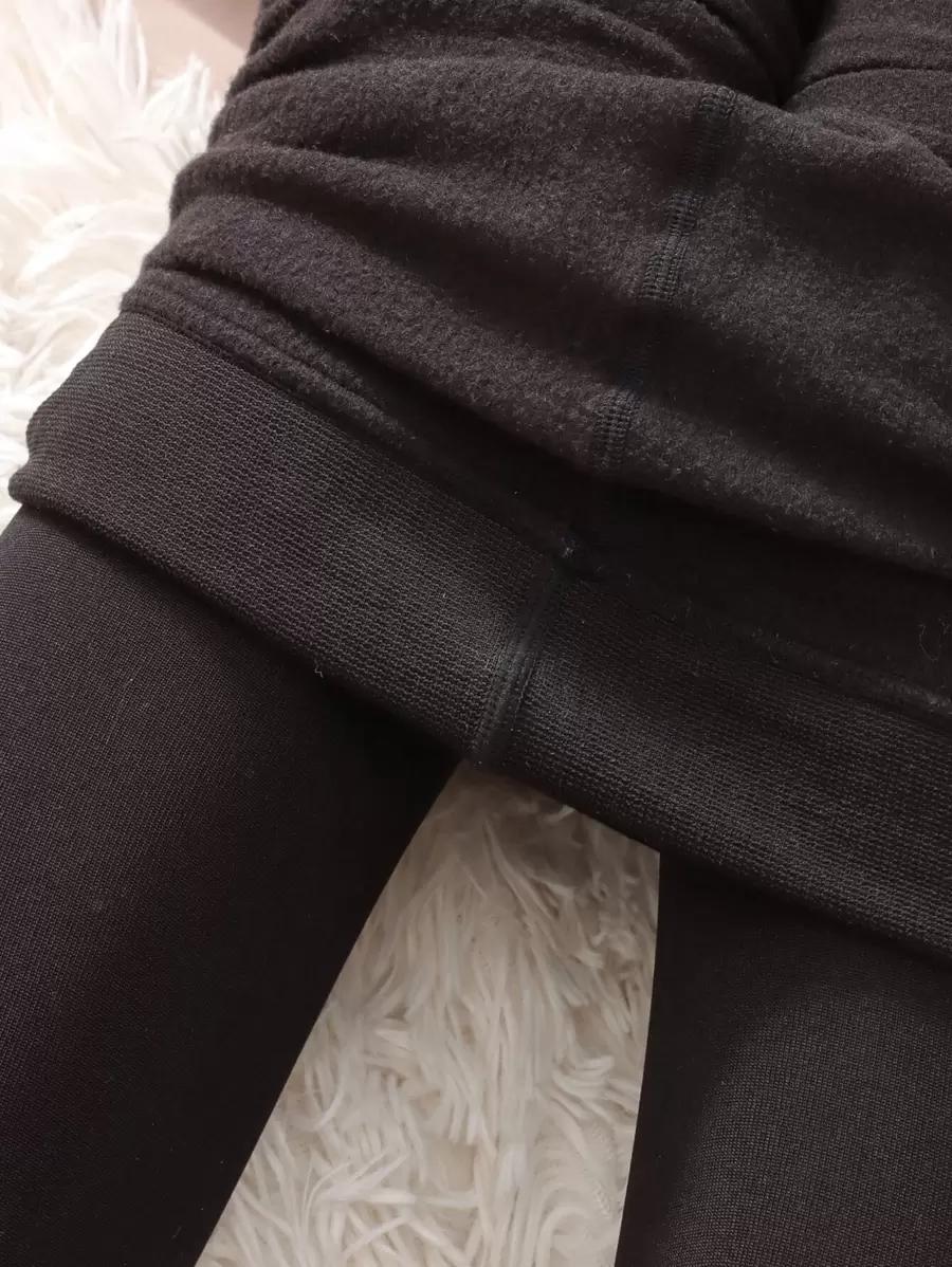 czarne ocieplane legginsy 
