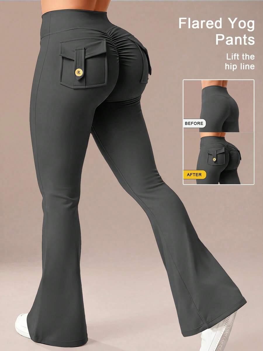 LEGGINSY DZWONY Z KIESZENIAMI