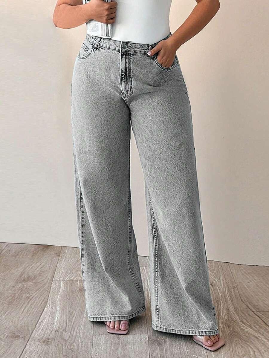 SZARE SPODNIE JEANS