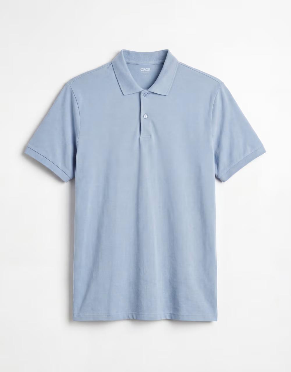 niebieska koszulka polo kołnierzyk