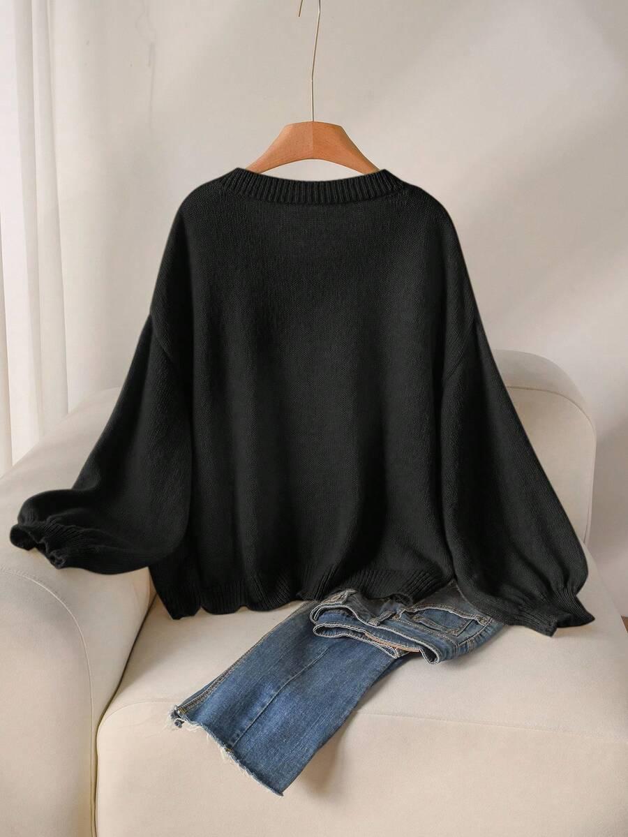 CZARNY SWETER GUZIKI 