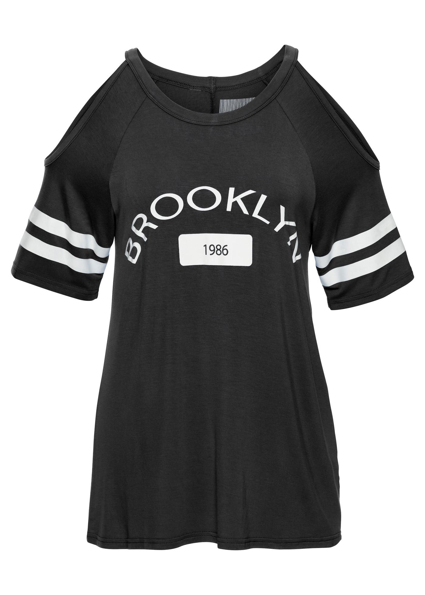 czarna bluzka napis brooklyn