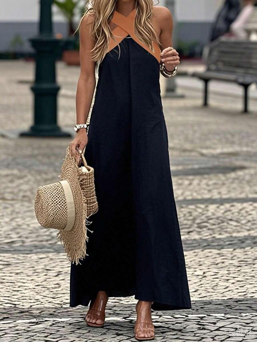 czarna maxi sukienka
