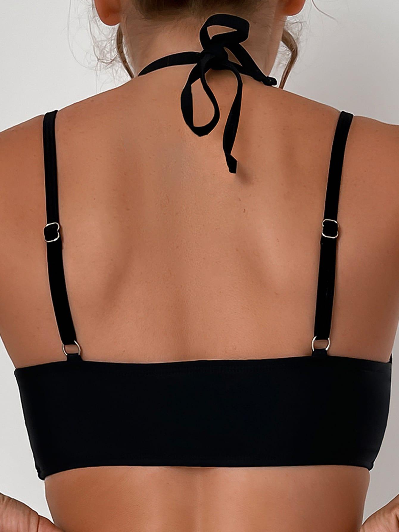 czarna góra od bikini wycięcie