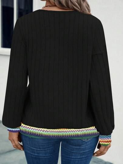 czarna bluzka v-neck