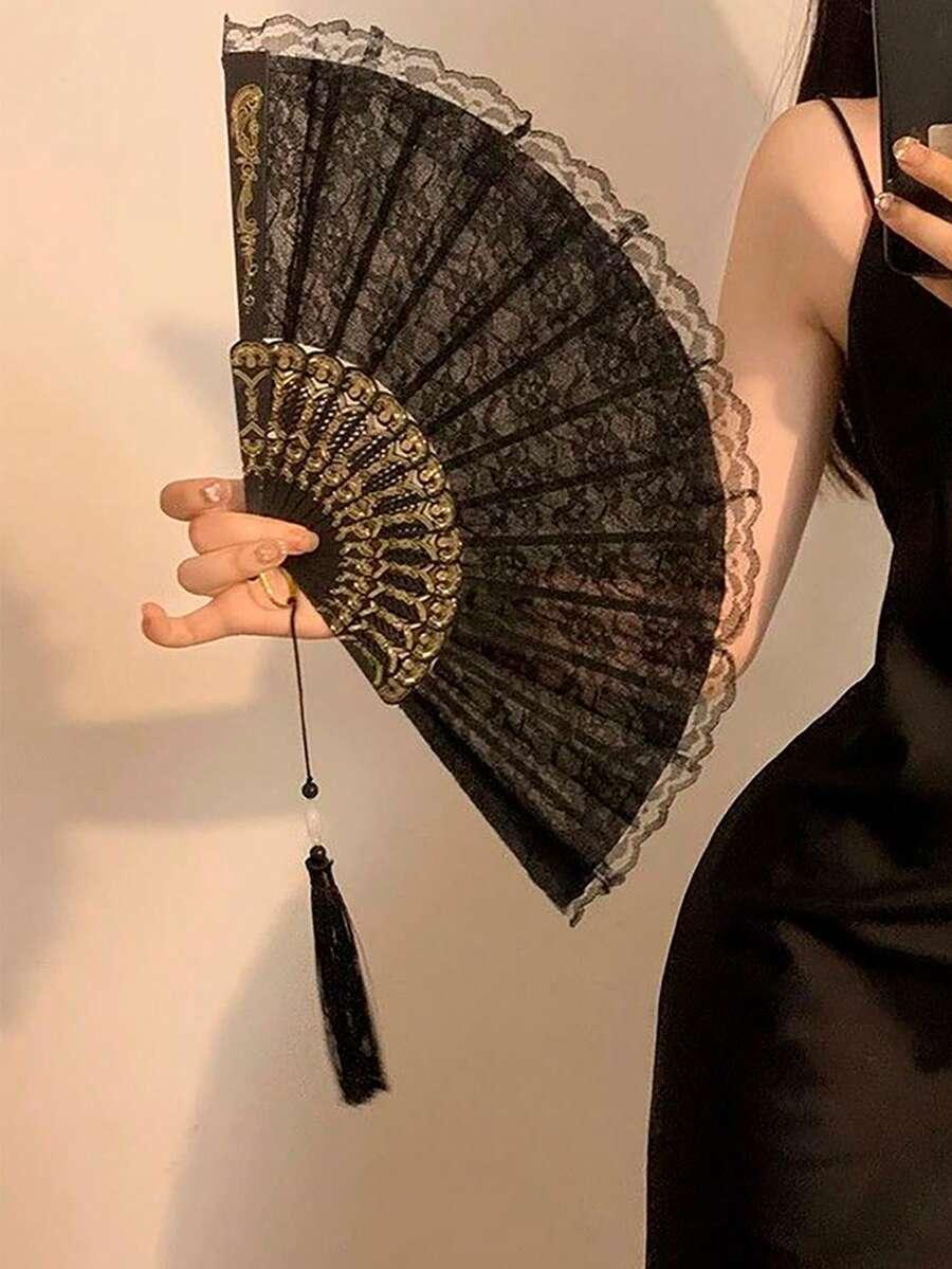 czarny parasol koronka