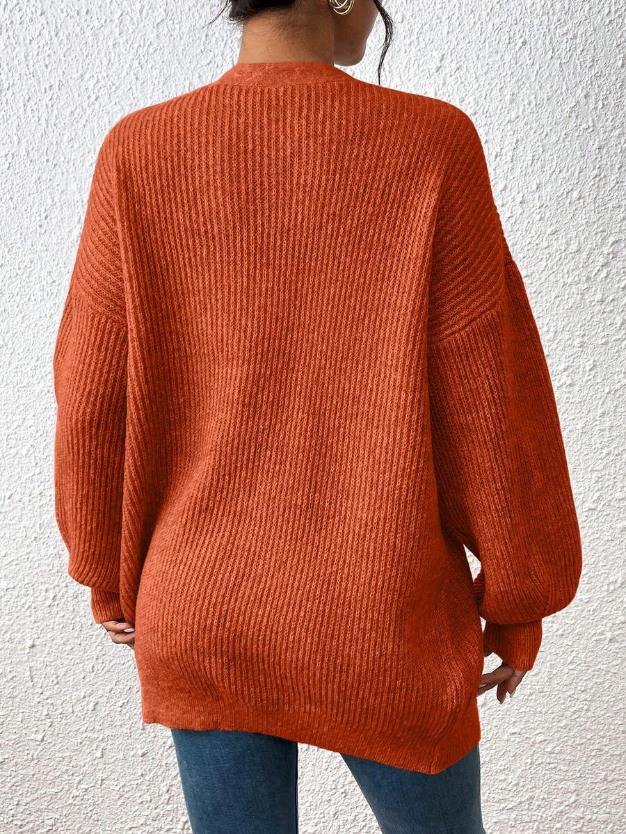 BRĄZOWY KARDIGAN SWETER