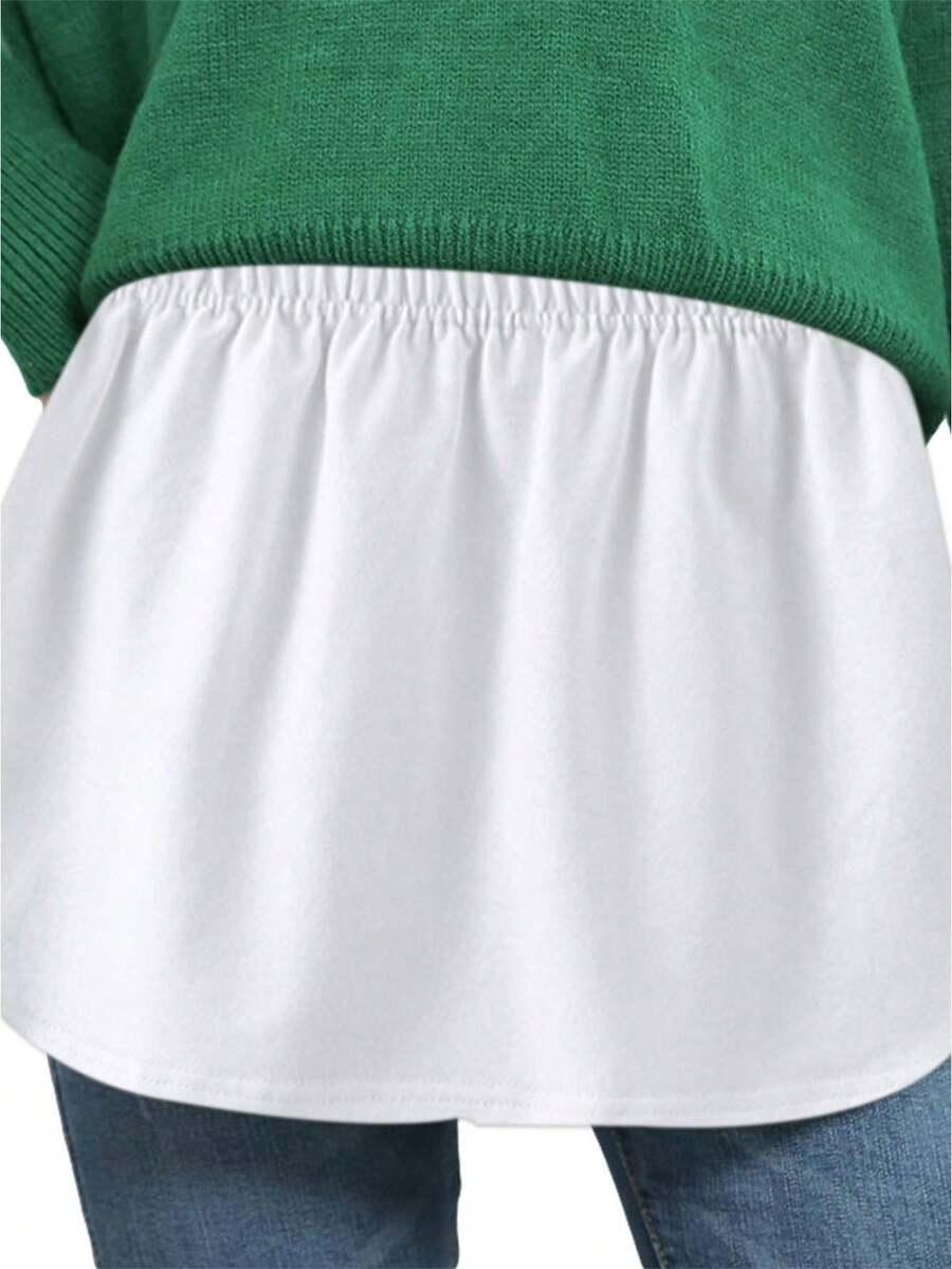 biała mini spódnica pas przedłużenie koszuli