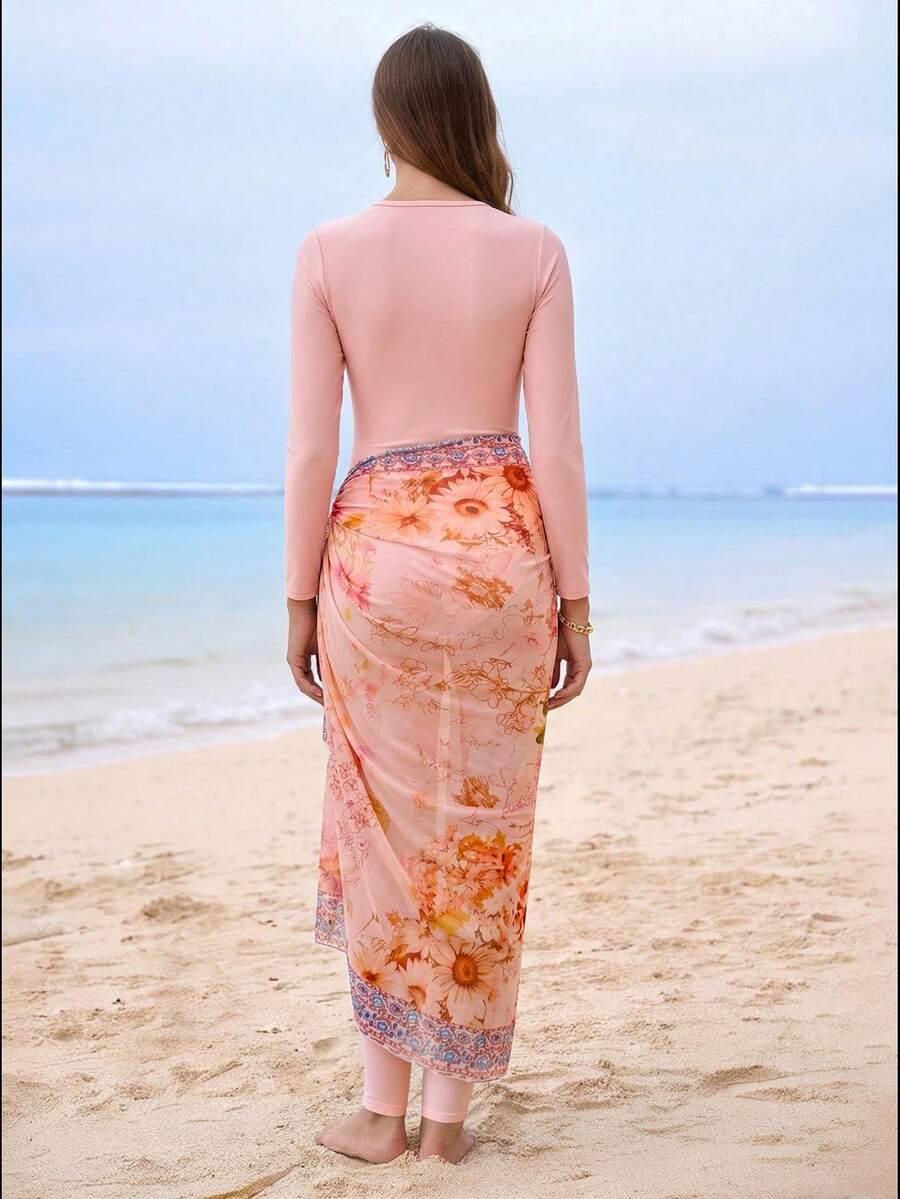 dwuczęściowy strój kąpielowy sarong komplet
