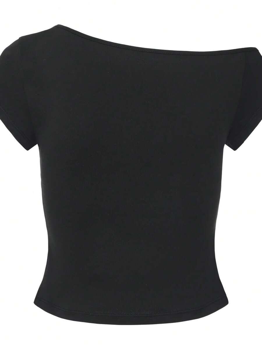 czarny asymetryczny top