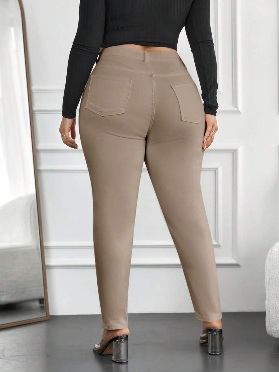 BEŻOWE SPODNIE JEANS