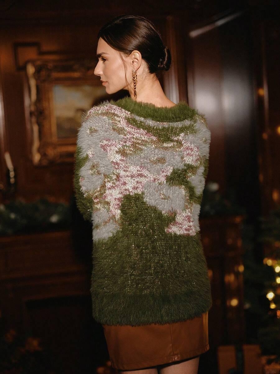 fluffy sweter zdobienie
