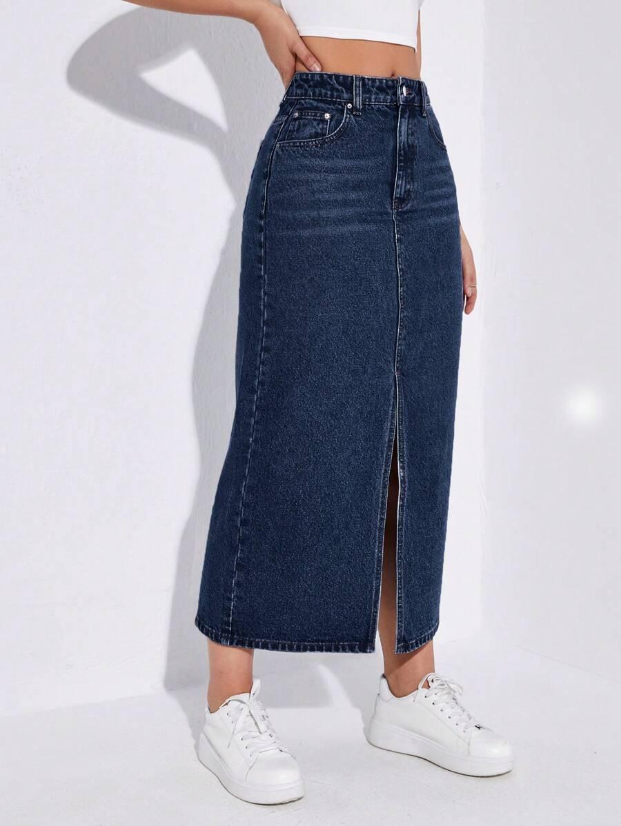 MIDI SPÓDNICA JEANS 