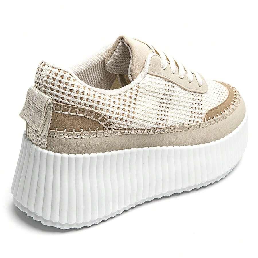 BEŻOWE BUTY PLATFORMA