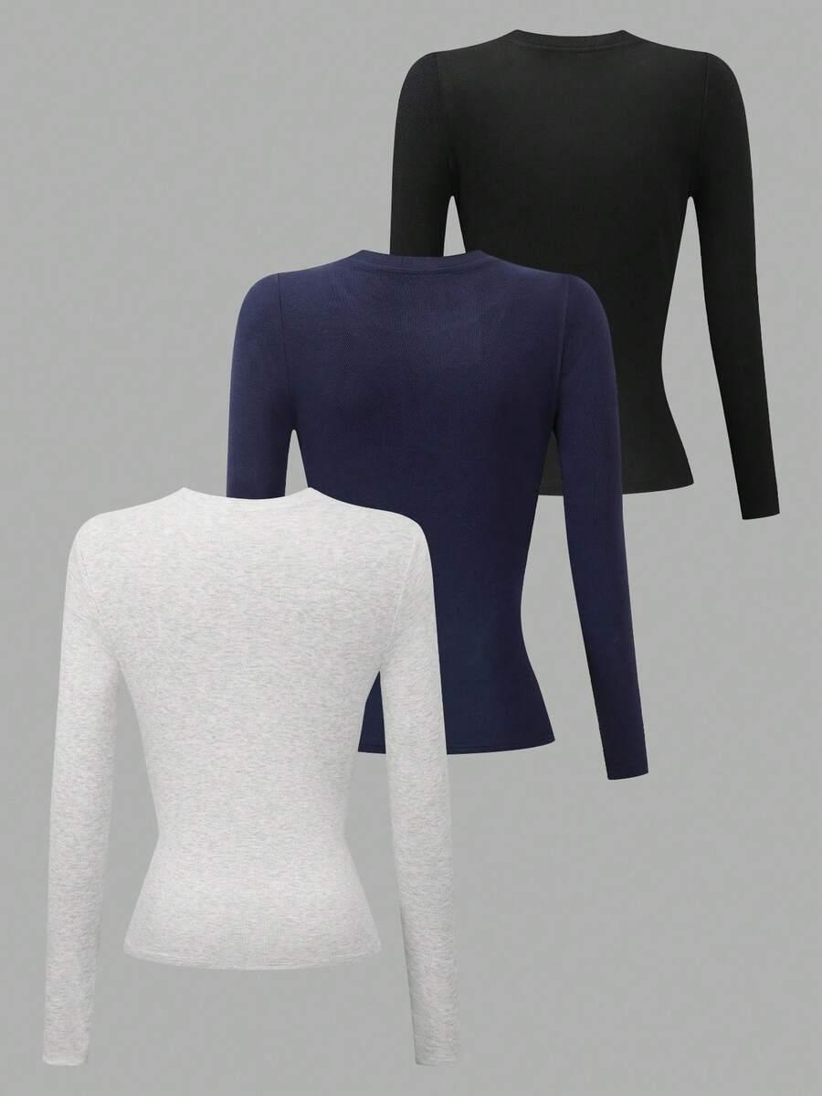 BLUZKA DŁUGI RĘKAW 3-PACK