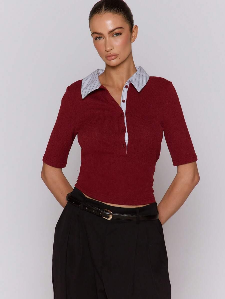 czerwona koszulka polo