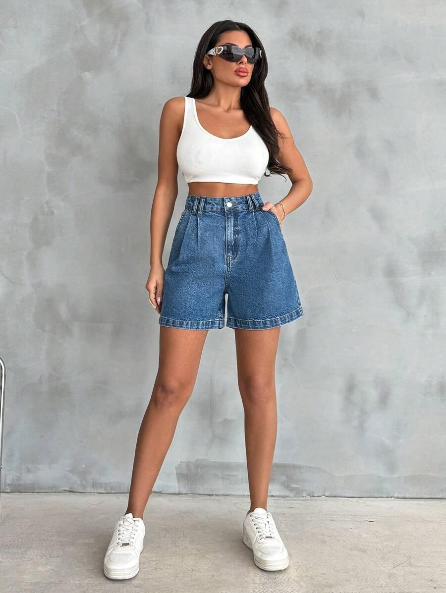 NIEBIESKIE KRÓTKIE SPODENKI JEANS