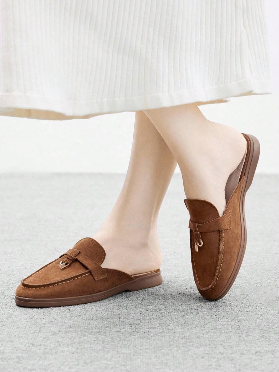 BRĄZOWE WSUWANE BUTY