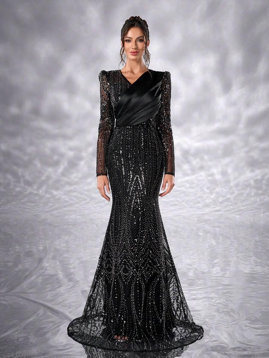 czarna sukienka maxi