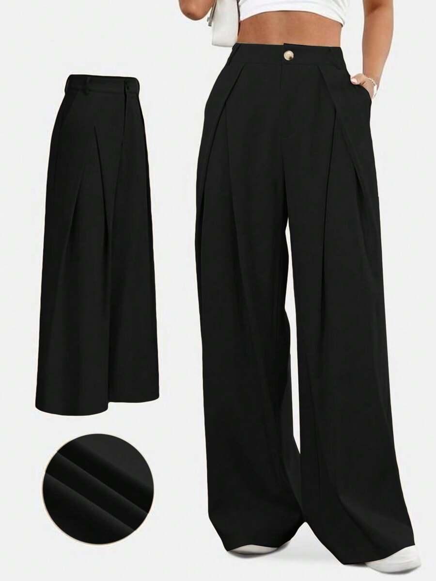 CZARNE SPODNIE WYSOKI STAN